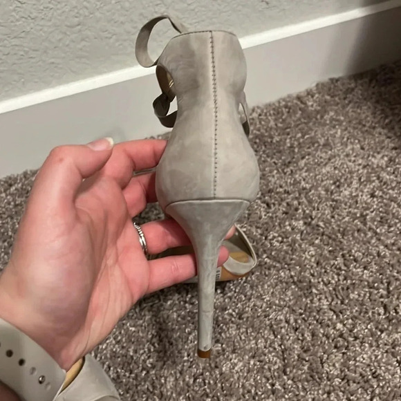 schutz taupe lace up ankle tie point heels - Picture 8 of 12